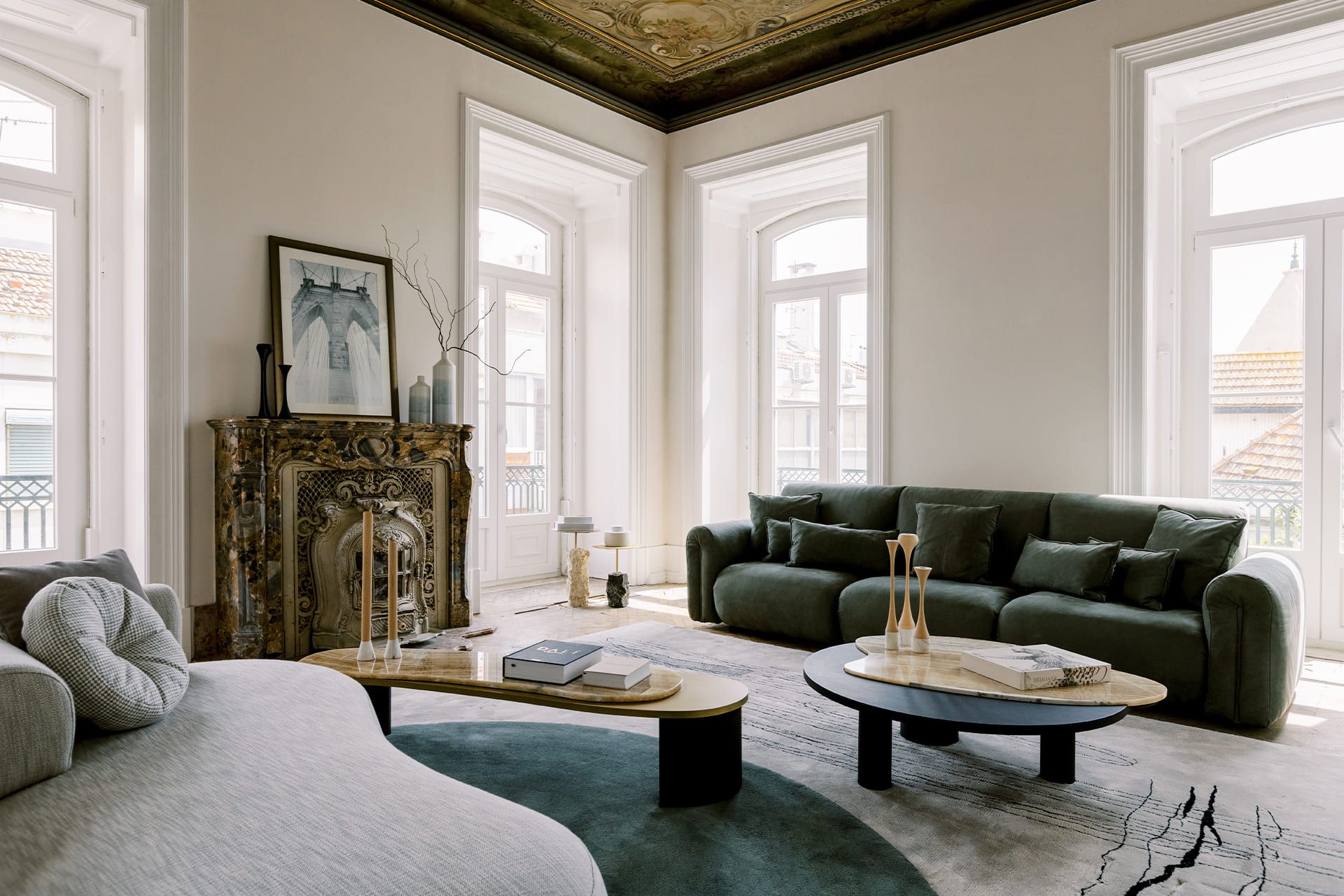 Низкий журнальный столик из дуба и оникса Shadow Greenapple Bordeira ARCH-00111828 - Вид №4