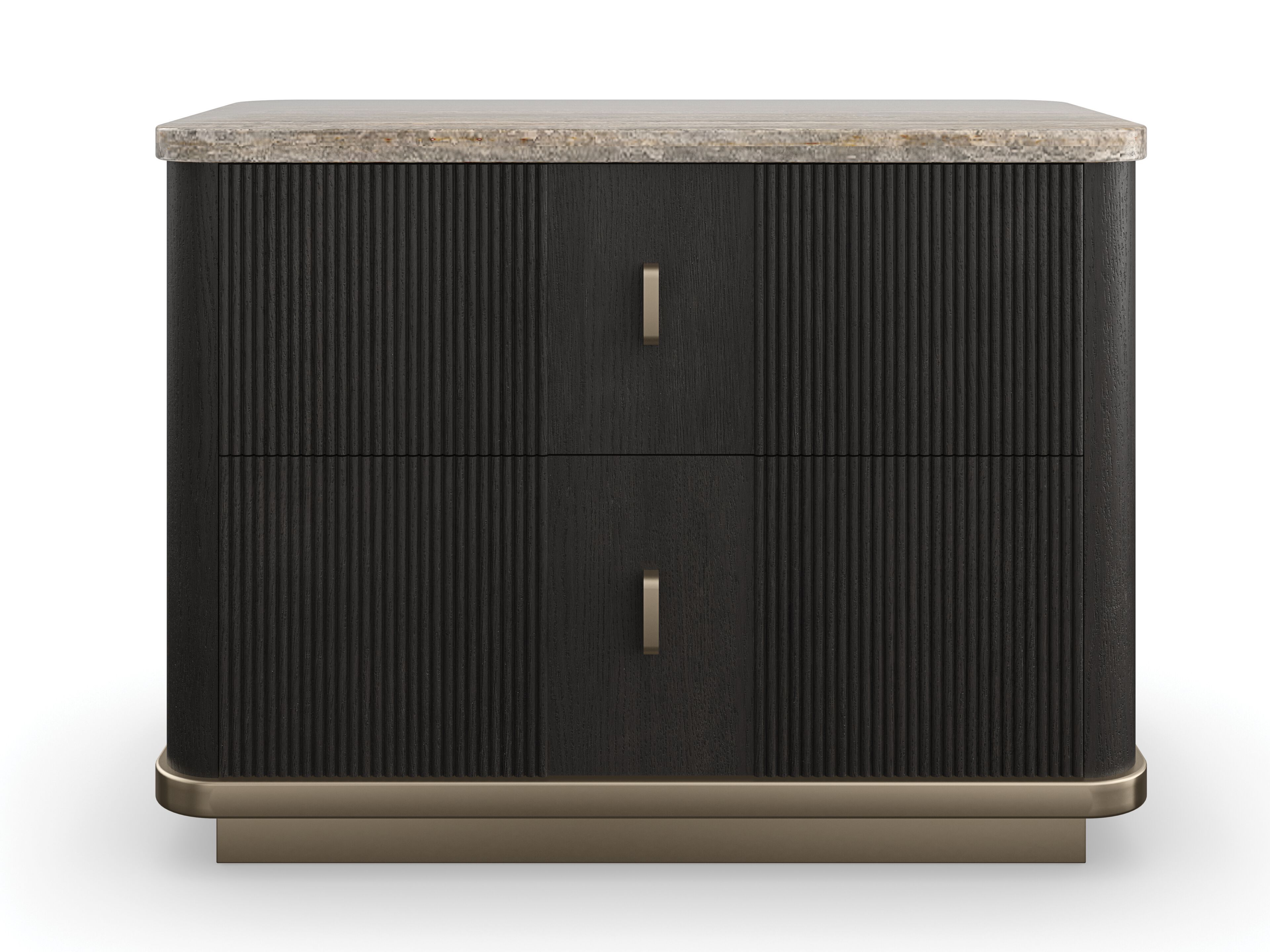 Прямоугольная тумбочка из травертина с ящиками Caracole Rhythm ARCH-00042123