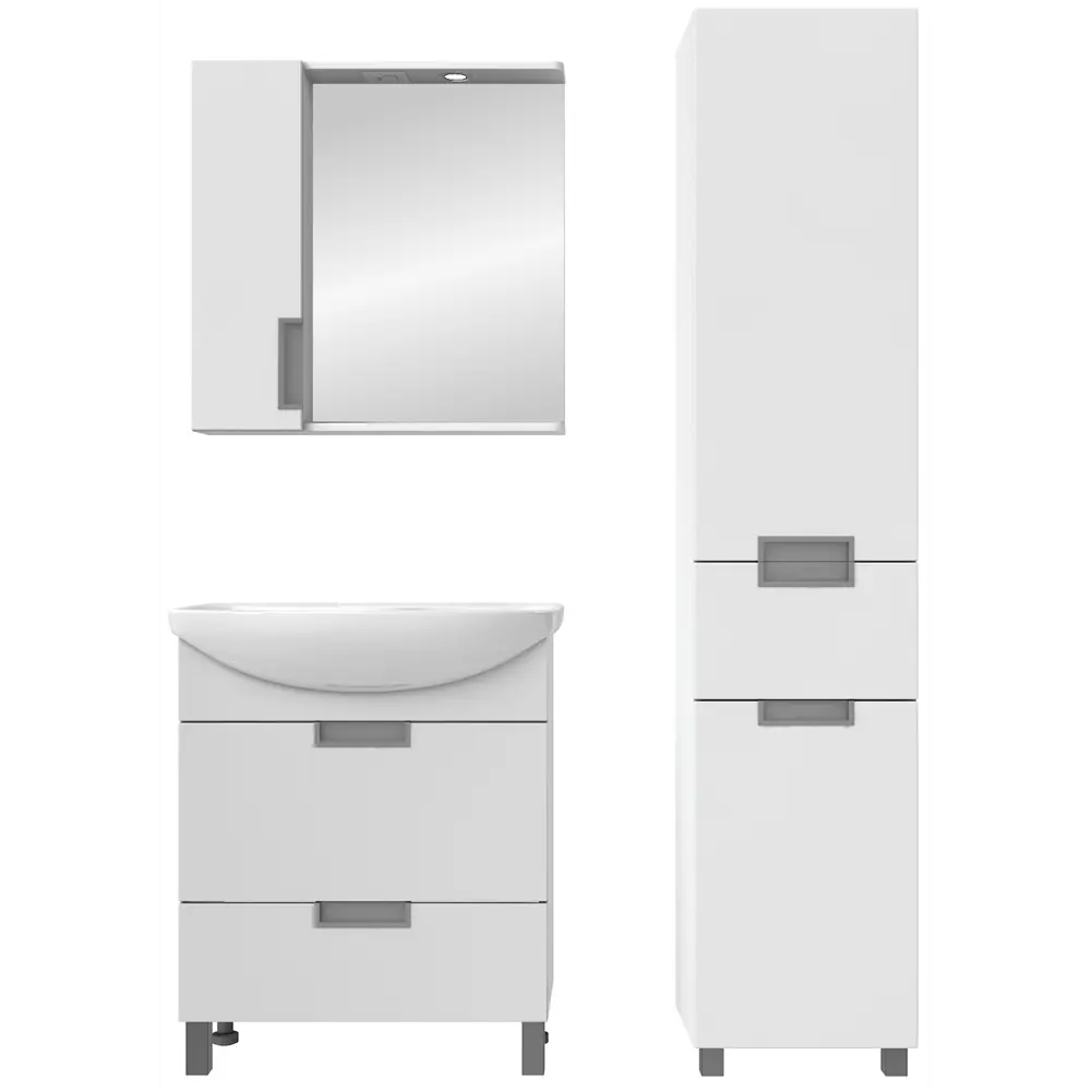 Шкаф для ванной зеркальный подвесной Vigo Венто 70x70 см цвет белый STLM-2163527 - Вид №3