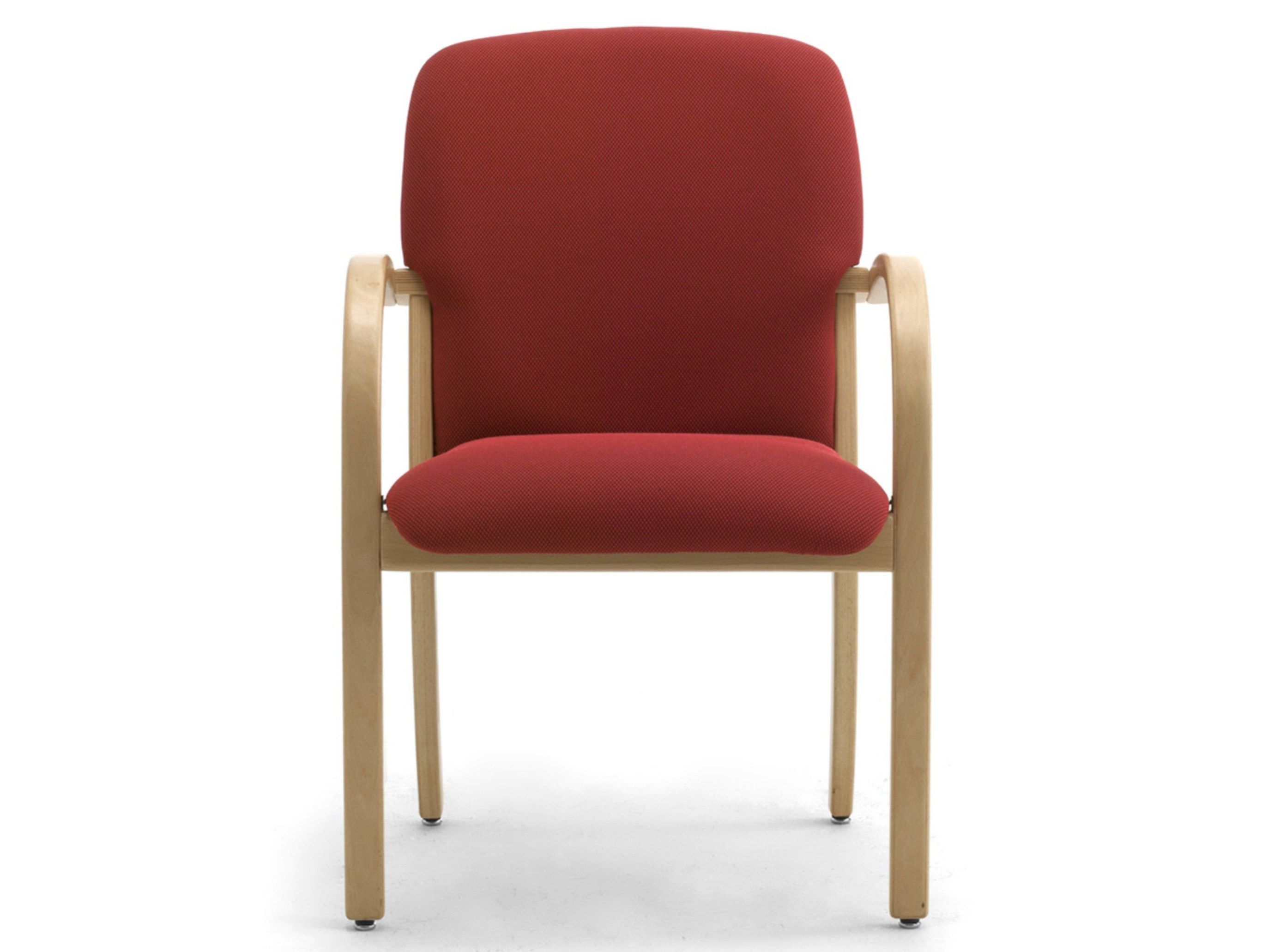 Стул из ламинированного дерева и ткани с подлокотниками Leyform Kali ARCH-00092448 - Вид №1