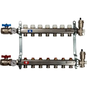 Коллектор Stout на 7 выходов 3/4"x3/4" нержавеющая сталь