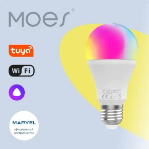 Умная лампочка Moes Wb-tda9-rcw-e27 E27 220 В 9 Вт изменение цвета RGB груша белая 806 Лм