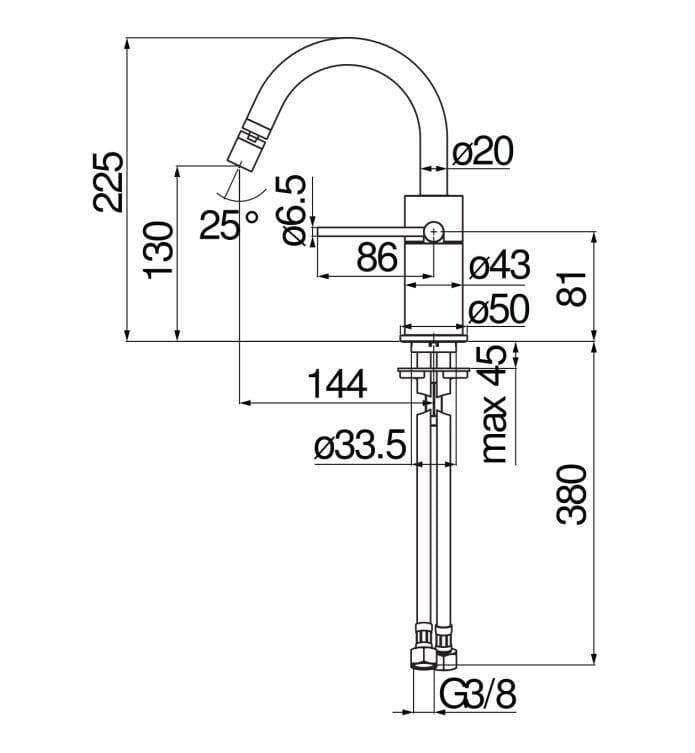 Смеситель для биде с одной ручкой Nobili Velis ARCH-00140469 - Вид №6