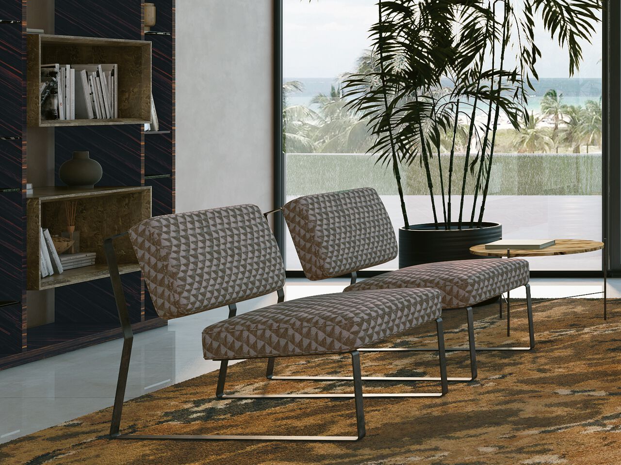 Кресло для салазок из ткани без подлокотников RIVATELIER PLAY ARCH-00119447 - Вид №3