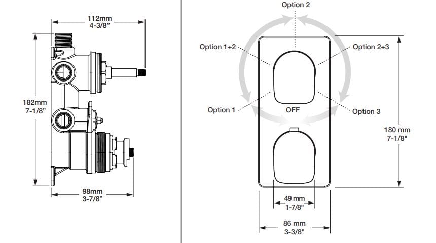 Набор термостатических встраиваемых ванн с ручным душем BARIL Petite B04 ARCH-00044143 - Вид №5