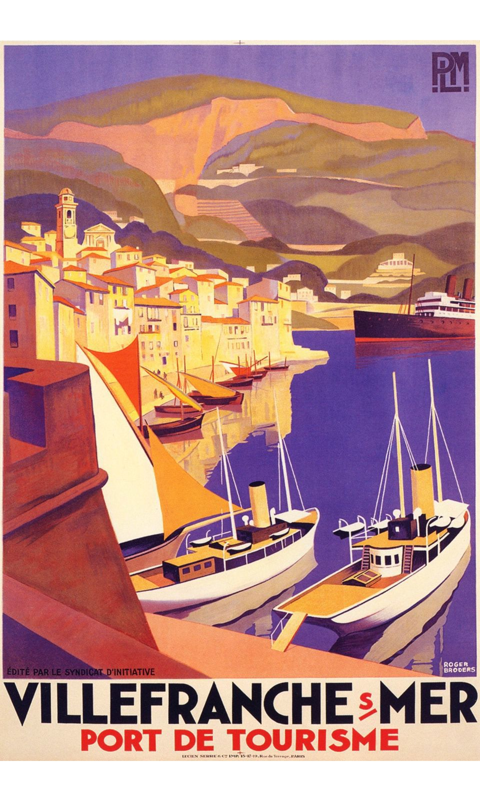 90269441 Постер Лодки - Туристический порт Villefranche sur Mer 50x70 см в раме STLM-0159183 ПРОСТОПОСТЕР