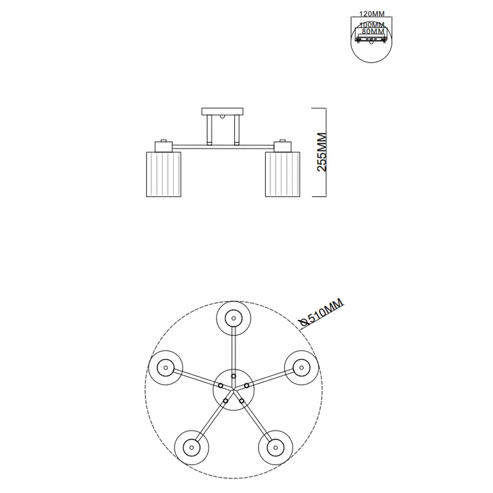 Потолочная люстра SCHAFFNER Dark 3600-5 - современное освещение для гостиной и спальни 89374508 STLM-1348569 - Вид №10
