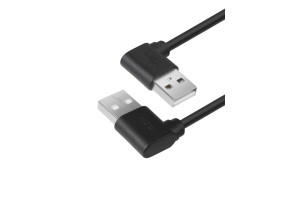 16258854 Угловой левый кабель USB 2.0, АМ 1.0м для подключения ПК VIVAUIM5AM-BB2S-1.0m GCR