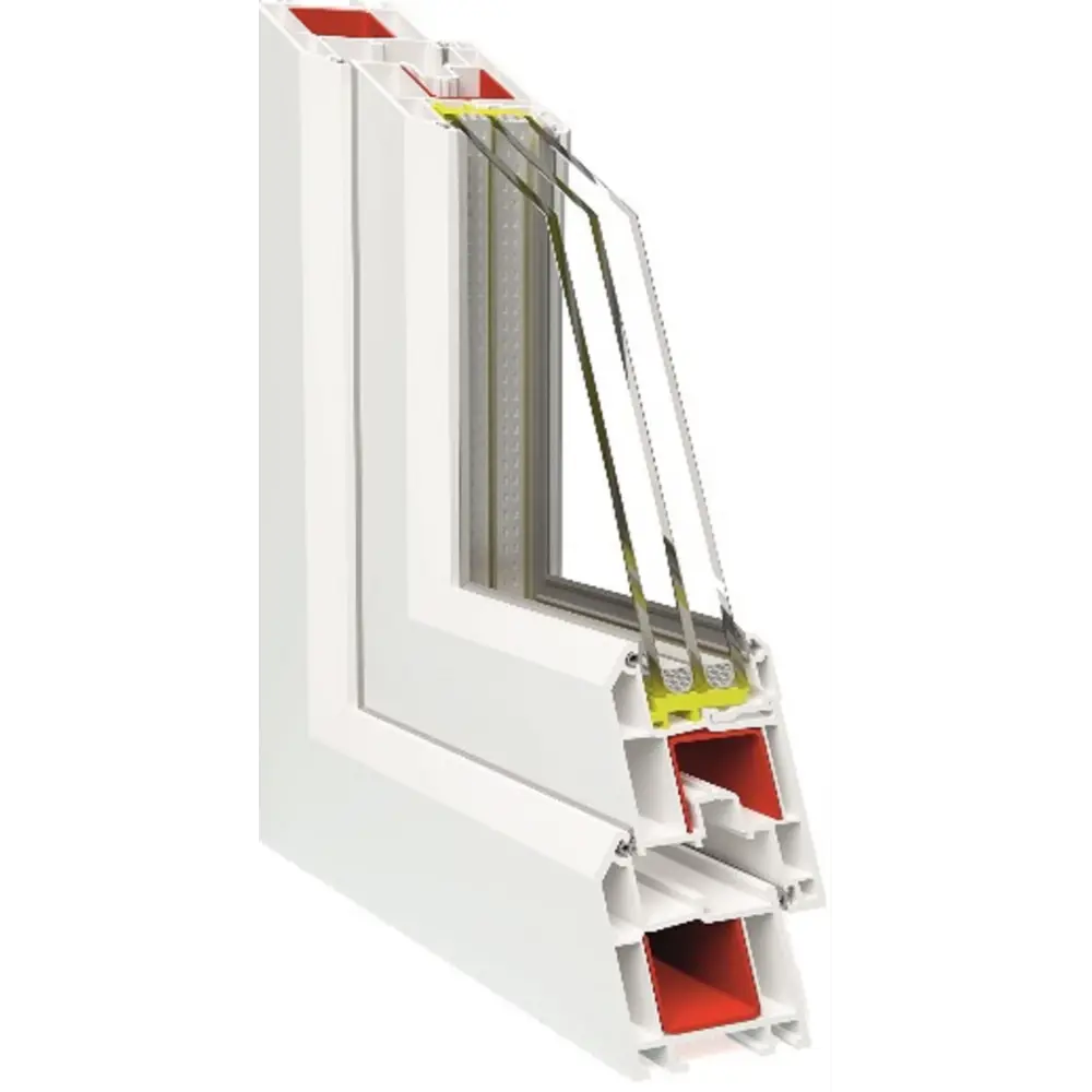 Пластиковое окно ПВХ Deceuninck одностворчатое 600x600 мм (ВхШ) двухкамерный стеклопакет белый/антрацит STLM-2182414 - Вид №4