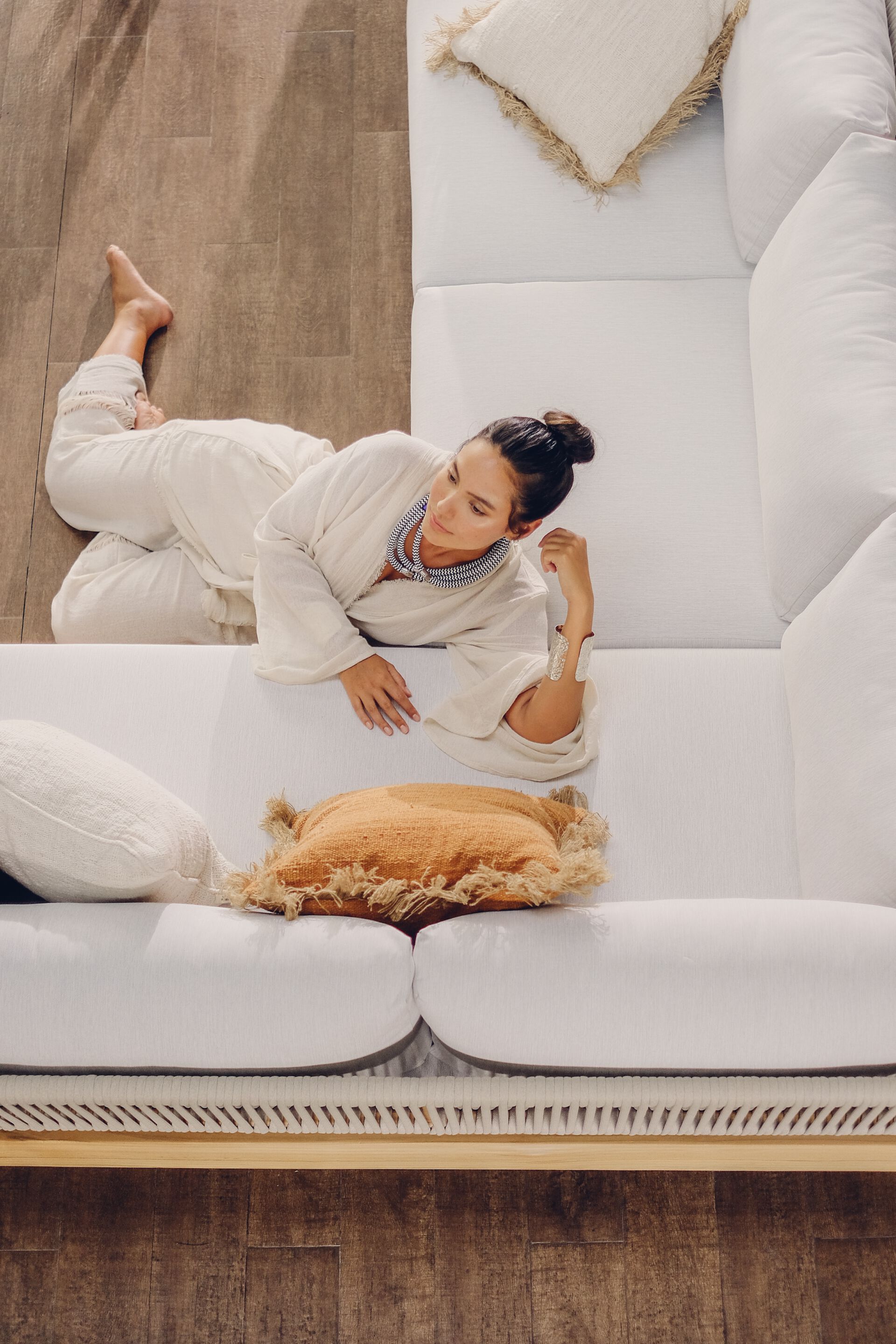 Правый / левый модуль для секционного дивана из тикового дерева cbdesign Венская модульная ARCH-00096006 - Вид №2