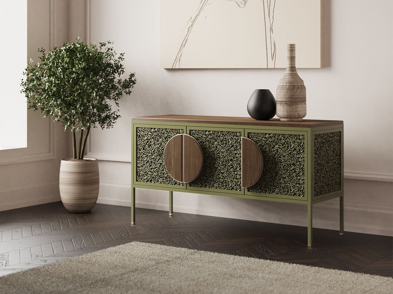 Шкаф для телевизора / металлический шкаф DBE.FURNITURE Olive Moon ARCH-00110702 - Вид №1