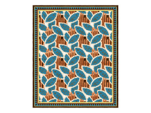 Шелковый прямоугольный ковер ручной работы