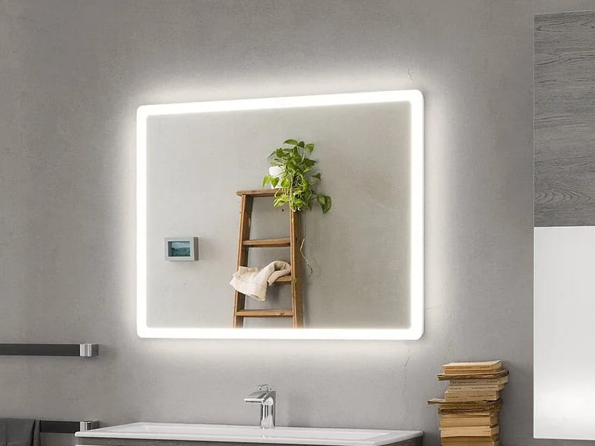 Прямоугольное зеркало для ванной комнаты со встроенным освещением INDA® PORTOLE + ARCH-00004744