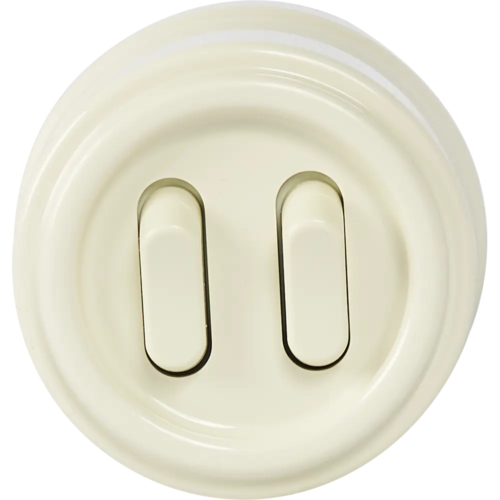 Выключатель двухклавишный Electraline проходной, цвет слоновая кость 84229200 Лофт STLM-0047233 - Вид №1