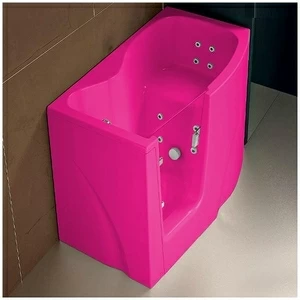 Ванна с гидромассажем GRUPPO TREESSE Gen-Y V3417-DX розовая угловая сидячая с дверью правосторонняя