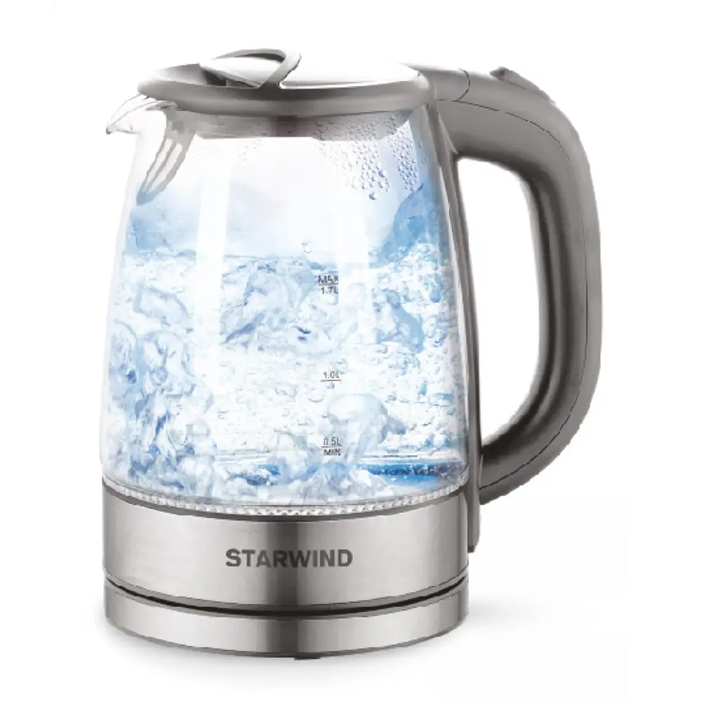 Электрический чайник Starwind SKG3025 1.7 л стекло цвет серый Santreyd STLM-2084186 - Вид №1