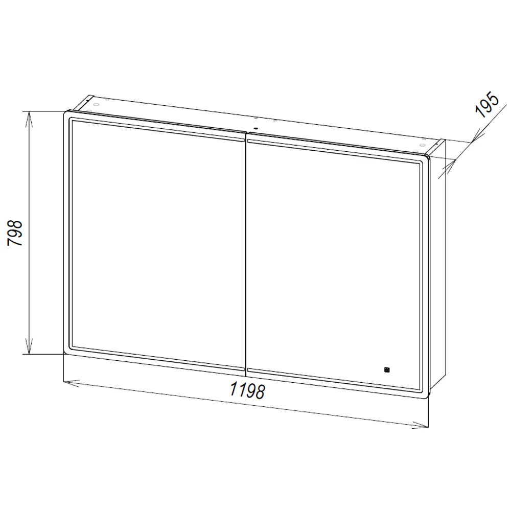 Шкаф зеркальный подвесной Look с подсветкой 120х80 см цвет белый VIGO STLM-2167242 - Вид №5