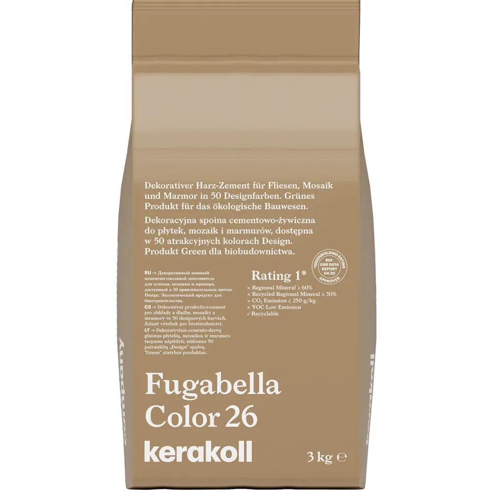 90845503 Затирка гибридная Kerakoll Fugabella Color Цвет 26 Песочный 3 кг STLM-0946245