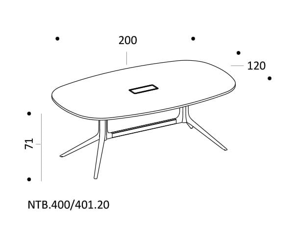 Регулируемый по высоте прямоугольный стол для совещаний с системой кабельной втулки ICF NoTable ARCH-00036629 - Вид №8