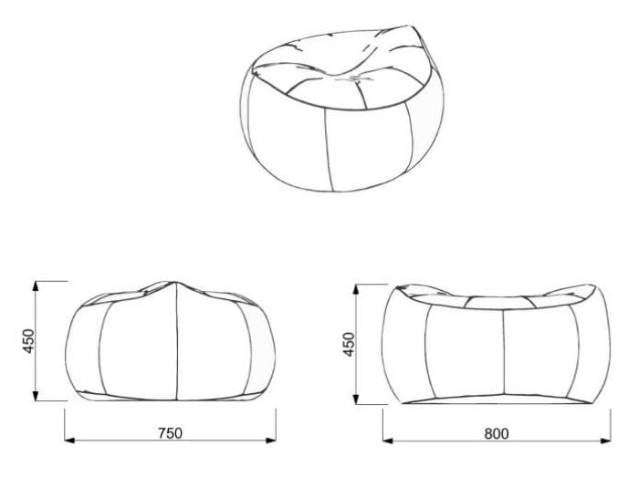 Ткань сад мешок пуф Joyf Beanbags ARCH-00028030 - Вид №59