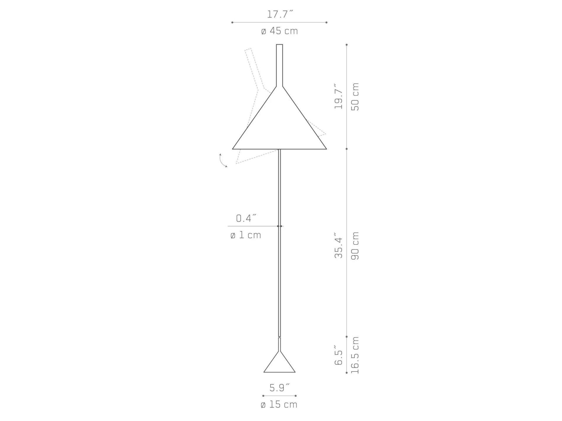 Регулируемая металлическая напольная лампа Vertigo Bird воронка ARCH-00040990 - Вид №12