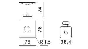 Квадратный садовый стол из керамогранита Kartell MULTIPLO ARCH-00109454 - Вид №8