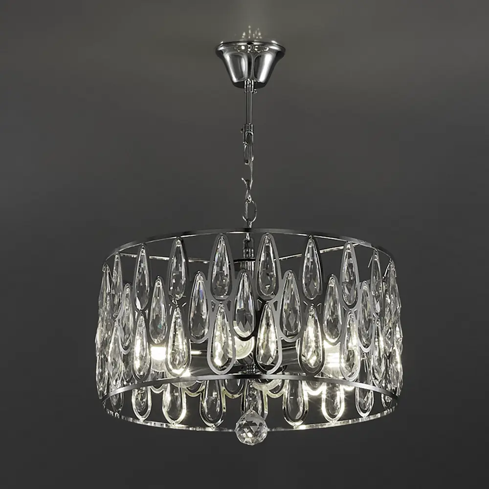 Люстра потолочная Семь огней Илана 6 ламп 18 м² цвет хром STLM-2131935 - Вид №3