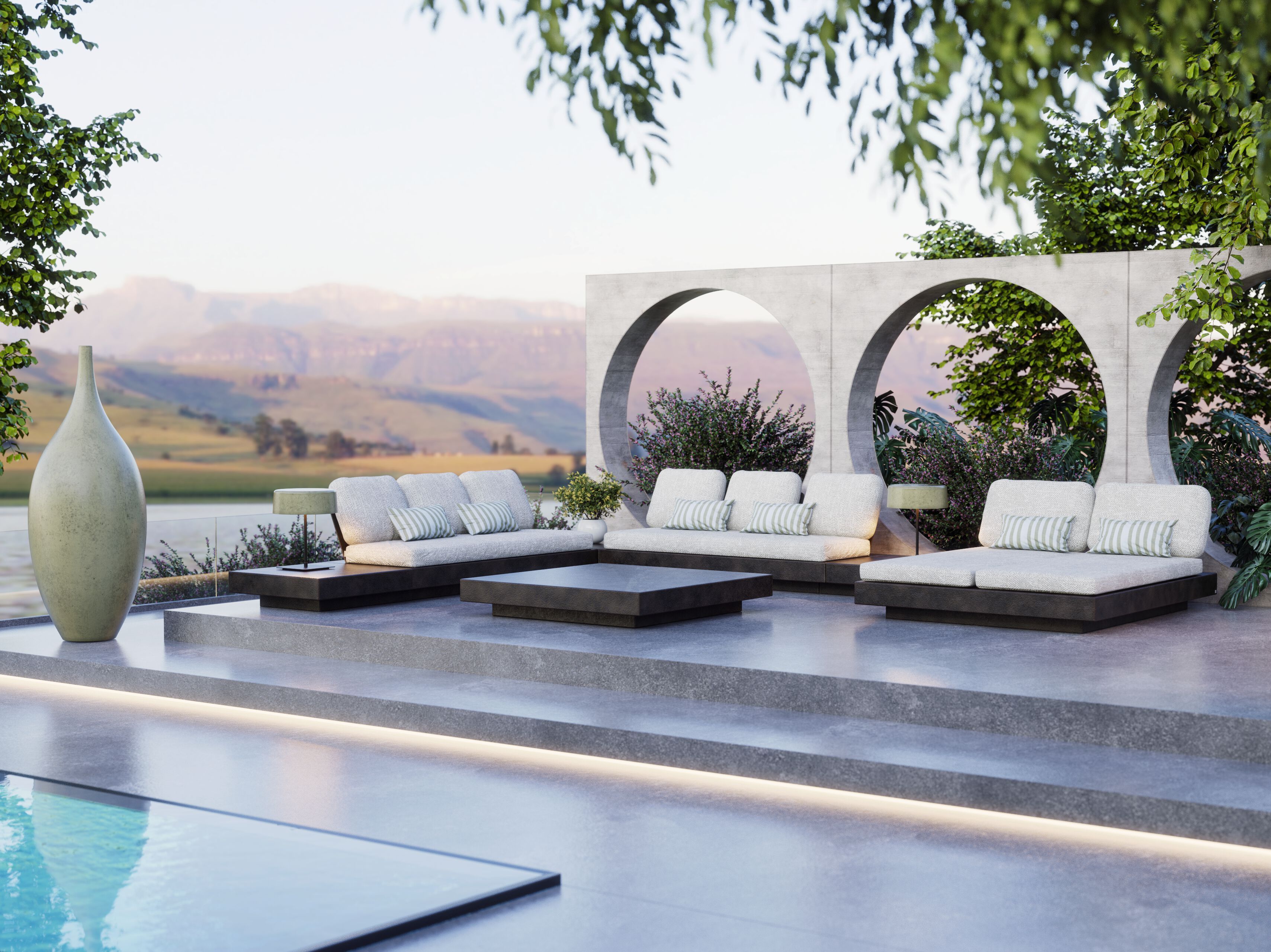 Садовый диван из стекловолокна и Sunbrella® GANSK ARCH-00105672 - Вид №7