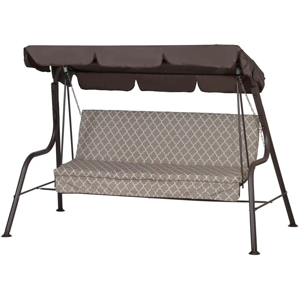 Качели садовые Naterial Порто 3-х местные до 210 кг коричневый/бежевый STLM-2007126 - Вид №1