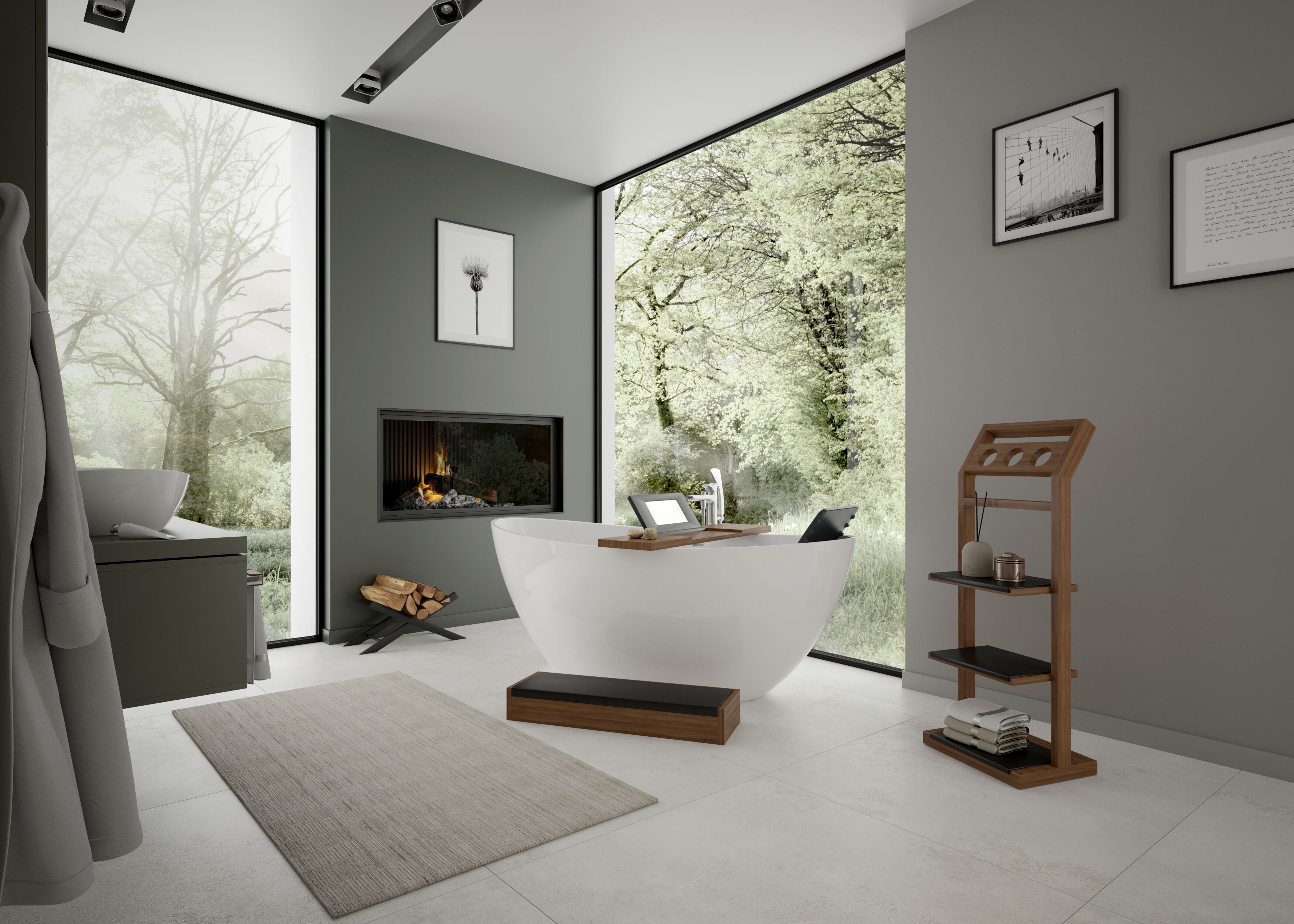 Овальная ванна в центре комнаты в Solique HOESCH Намюр ARCH-00121784 - Вид №1