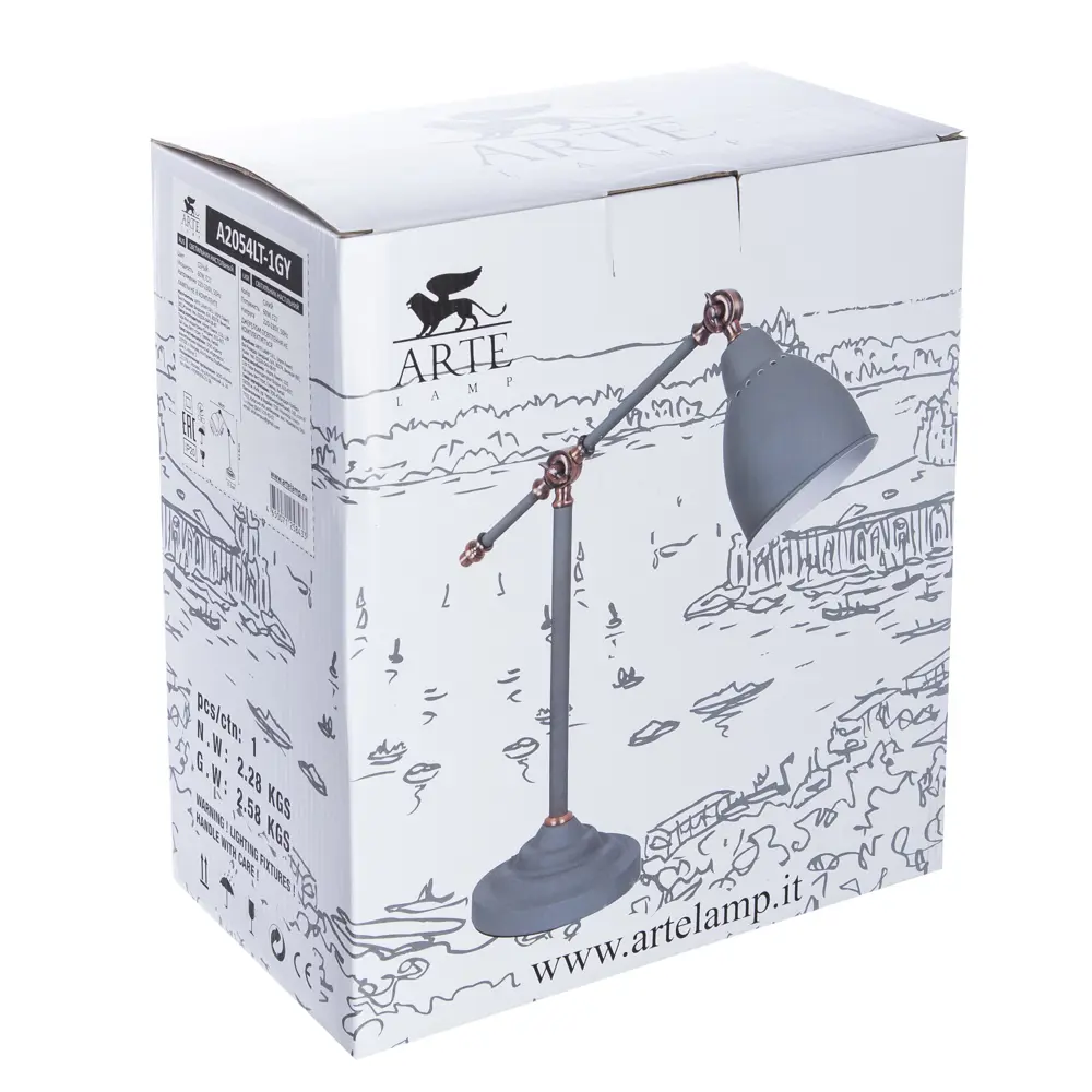 Настольная лампа Braccio 1xE27x60 Вт, цвет серый матовый Arte Lamp STLM-2073154 - Вид №6
