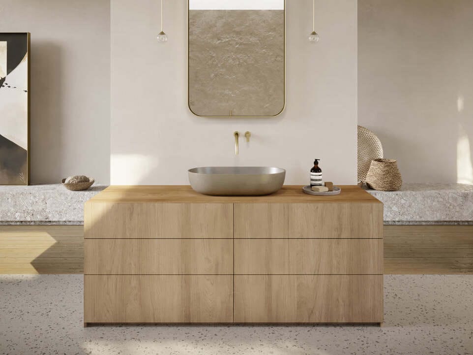 Шкаф для умывальника из массива дерева с ящиками COCOON Maison ARCH-00088802