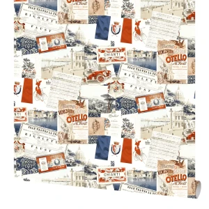 Обои флизелиновые Solo Italia красно-синие 1.06 м Е89604