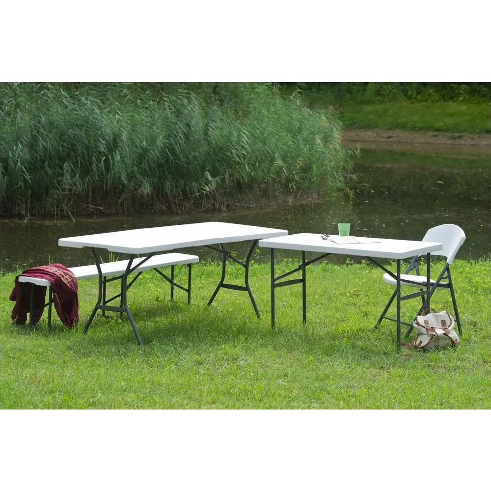 Скамья садовая Lifetime туристическая складная 183x29x42 см пластик белый Santreyd STLM-2210028 - Вид №13