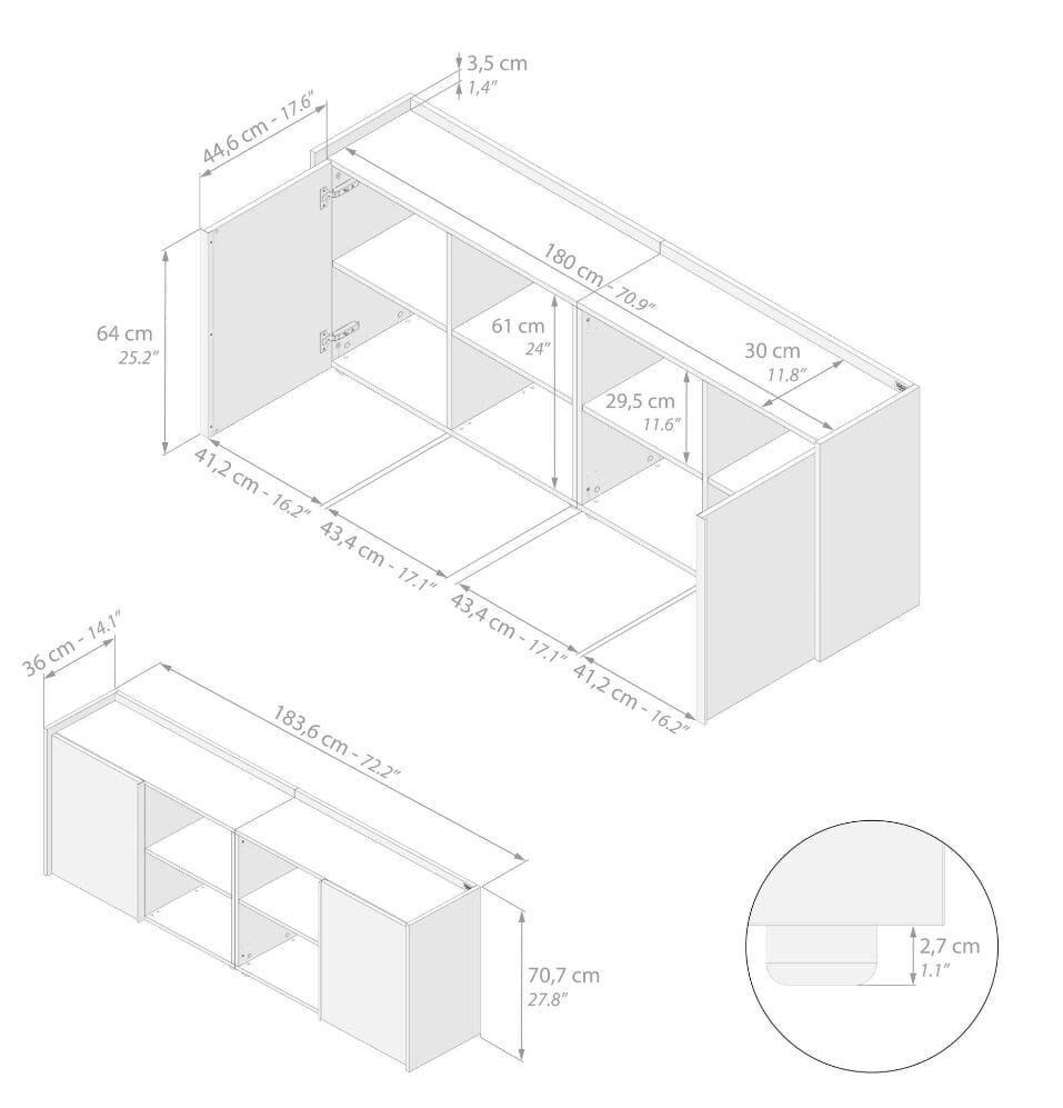 Мадия в облагороженном с распашными дверями Mobili Fiver ROMINA ARCH-00104343 - Вид №86