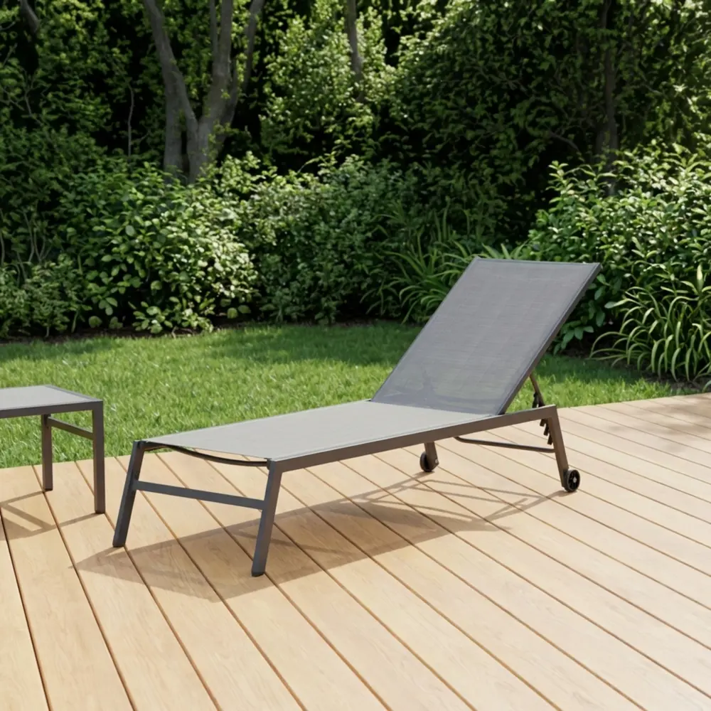 Шезлонг BEGINIA Lyra 200x68x31 см алюминий серый STLM-2119805 - Вид №17
