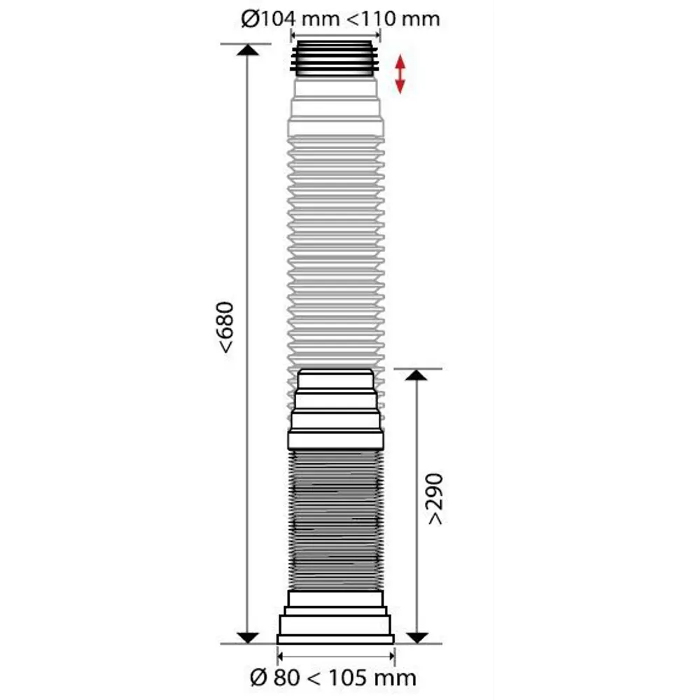 Труба гофрированная для унитаза армированная Equation L 290-680 мм STLM-2152144 - Вид №2
