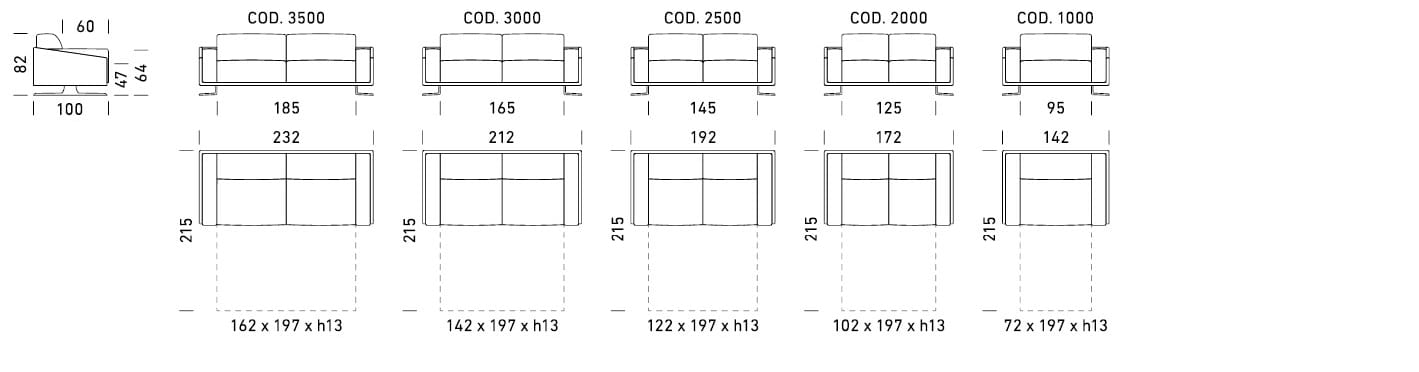 Двуспальный диван-кровать из ткани Dienne Salotti Views II ARCH-00138723 - Вид №5