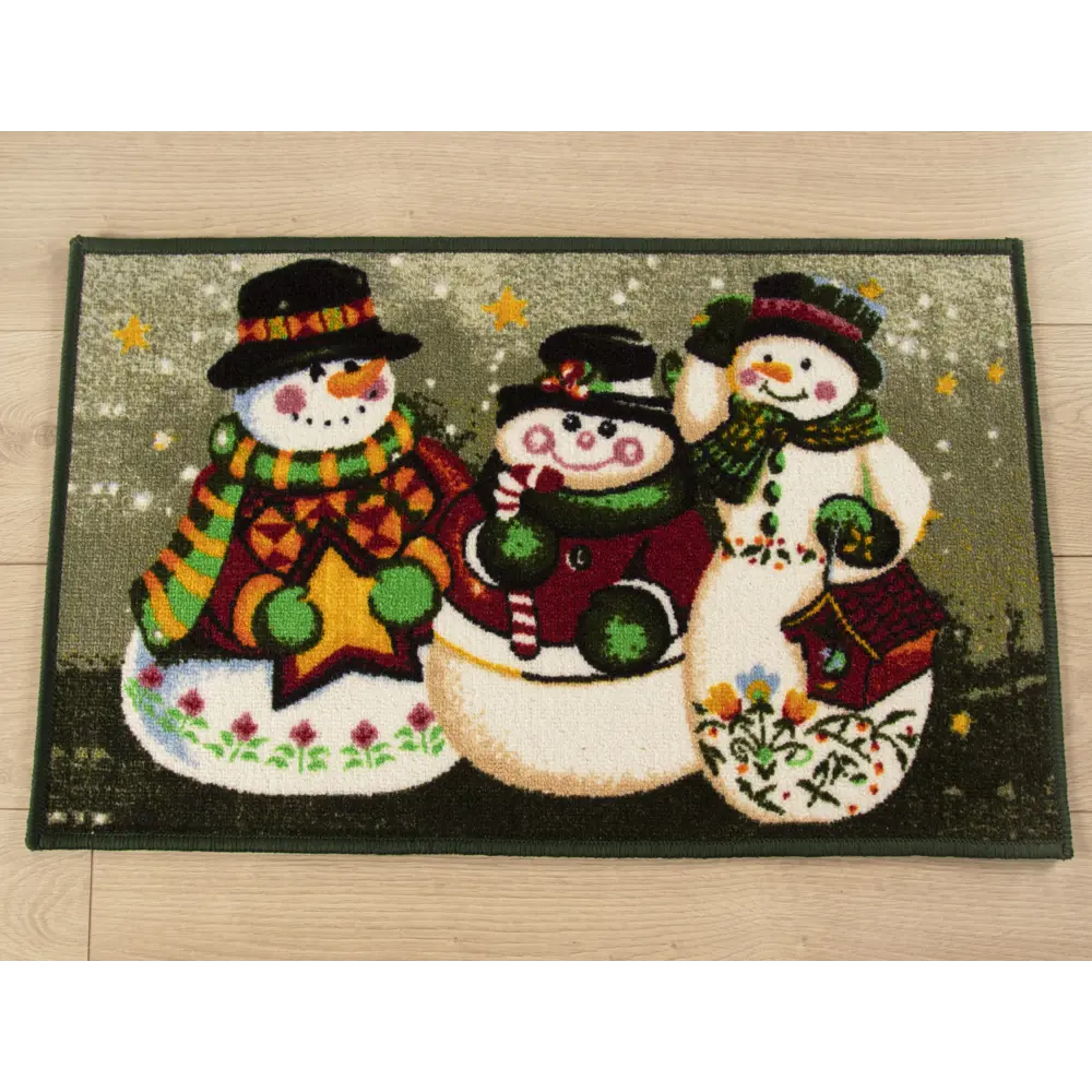 Коврик Три снеговика 40x60 см нейлон цвет мультиколор CTIM STLM-2029334 - Вид №1