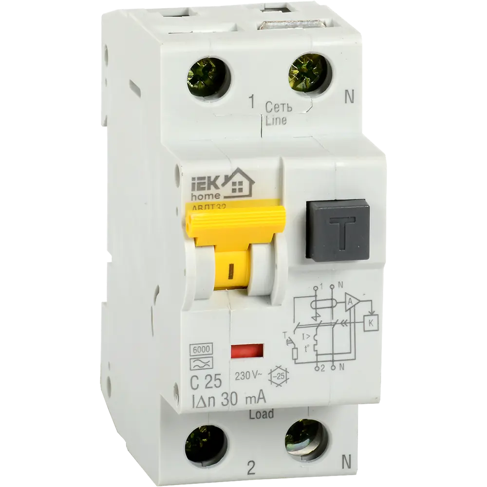Дифференциальный автомат IEK HOME 20А с защитой от утечек тока 18072521 STLM-1112351