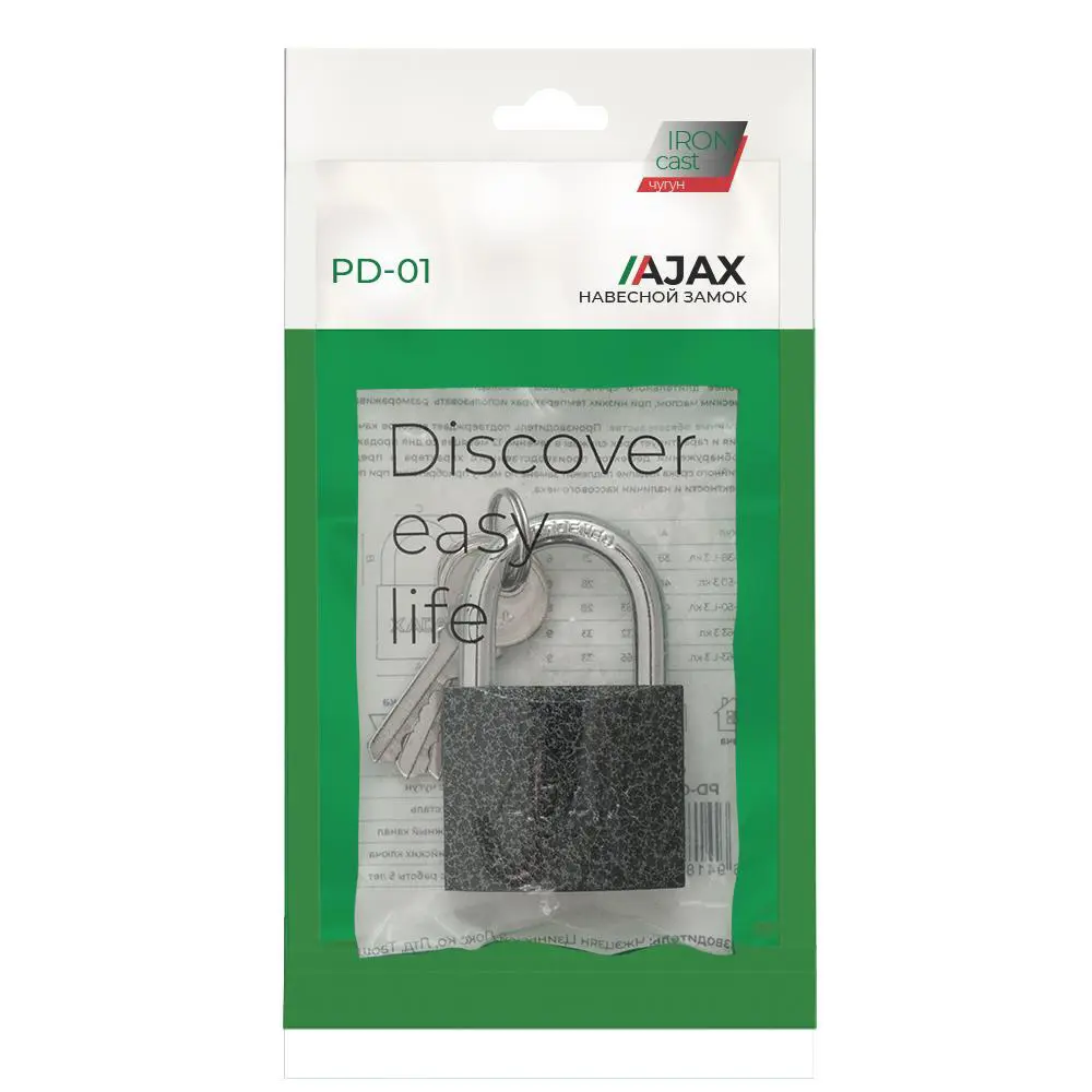 Замок навесной Ajax PD-0150 40x28 мм чугун STLM-2157798 - Вид №1