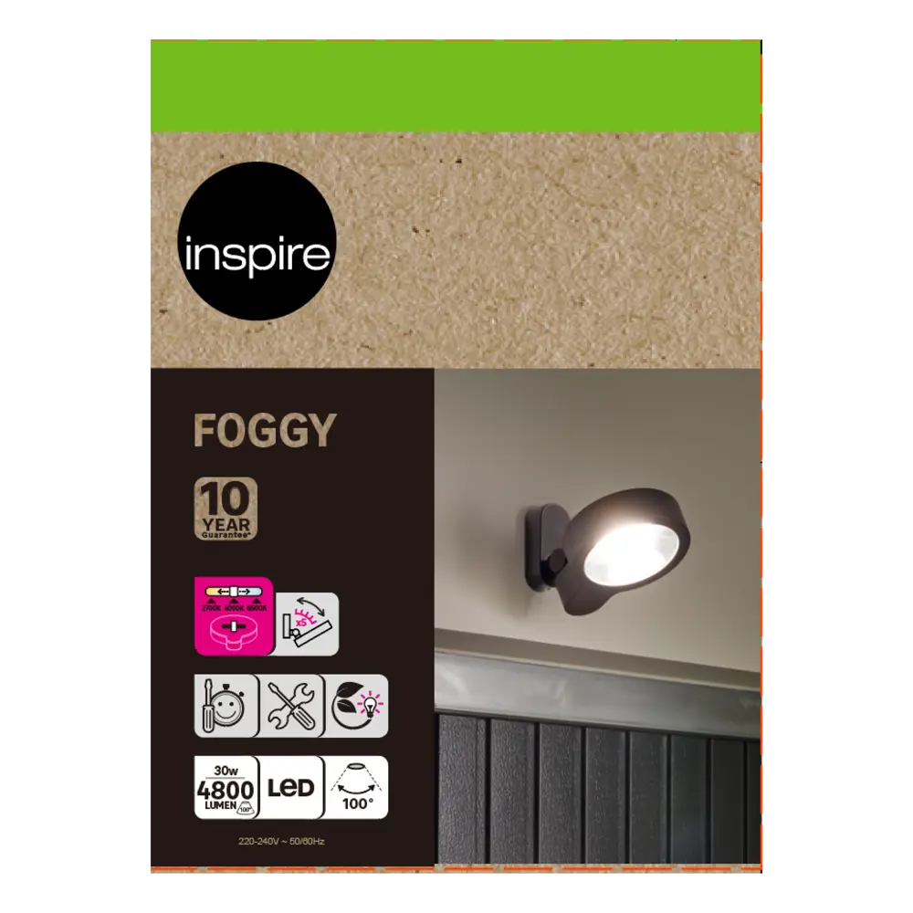 Прожектор светодиодный уличный SMD Inspire «Foggy» 30 Вт 6500К IP44 регулируемый белый свет STLM-2059607 - Вид №17
