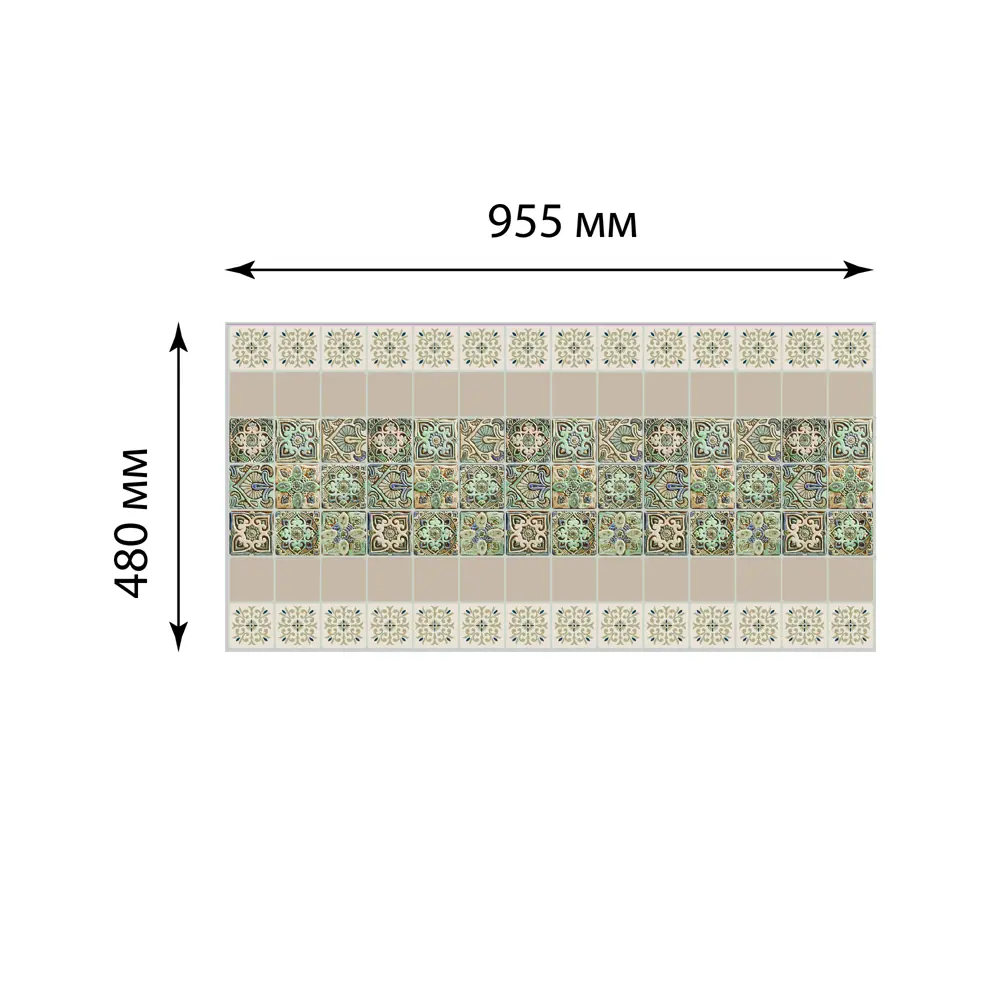 Стеновая панель ПВХ Изразцы бежевый 480x955x3 мм 10 шт. 89408766 STLM-2114836 Santreyd  - Вид №5