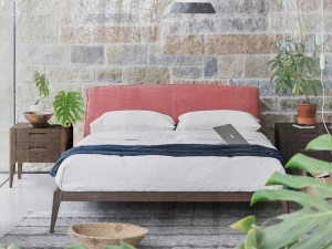 Novamobili Двуспальная кровать из ткани с мягким изголовьем