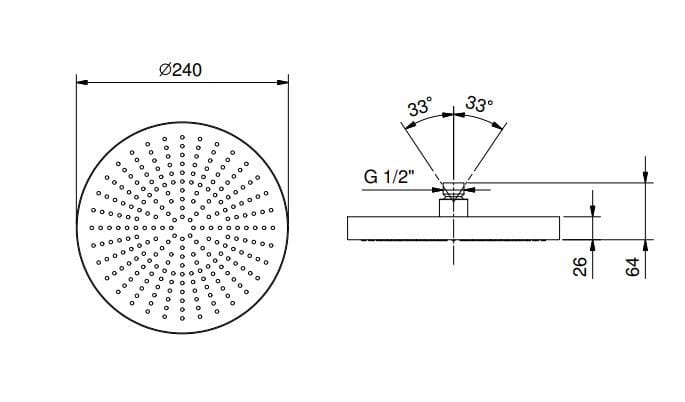 Настенный душ с дождевой насадкой ABOUTWATER AL/23 ARCH-00051201 - Вид №3