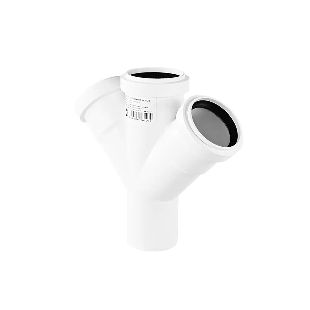 Крестовина одноплоскостная малошумная MONLID D50x50x50/45° мм полипропилен STLM-2056473 - Вид №2