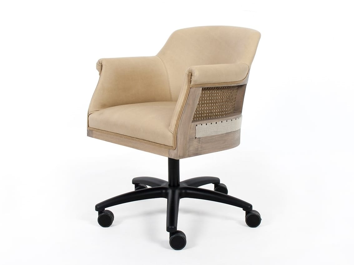 Офисное кресло с регулируемой высотой с кожаными колесами и подлокотниками CREARTE COLLECTIONS Paris Essence ARCH-00078647