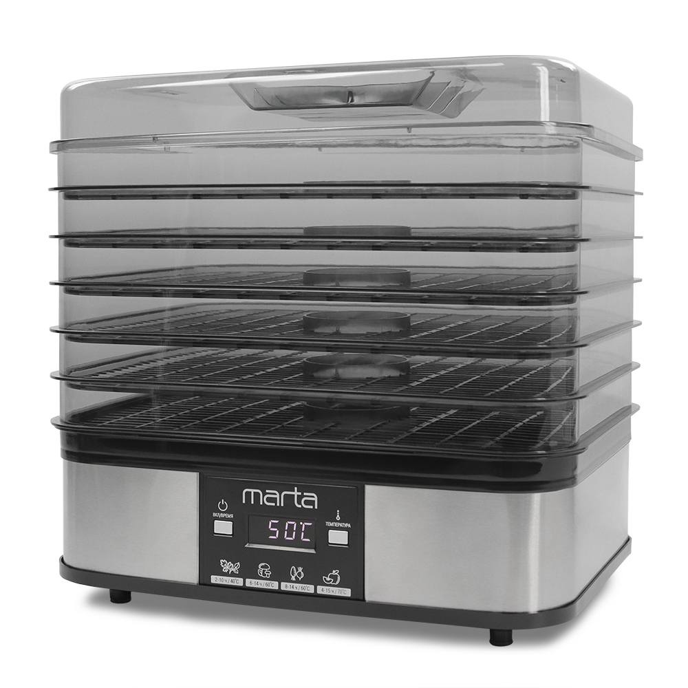9921960 Сушилка для овощей и фруктов MARTA MT-FD1887C черный STDN-0031327 - Вид №7