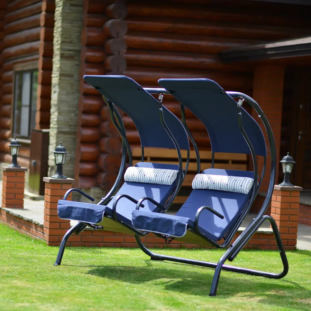 Качели садовые Марио 2-х местные (до 280 кг) черный/ синий Santreyd STLM-2057192 - Вид №5