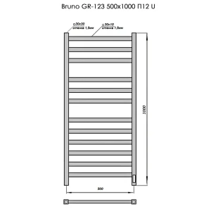 91769898 Полотенцесушитель электрический Grois Bruno GR-123 П12 500x1000 мм 120 Вт с терморегулятором лесенка цвет черный STLM-1338651